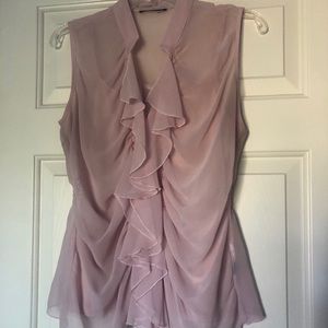 Beautiful dusty rose ruffled blouse. Size M
